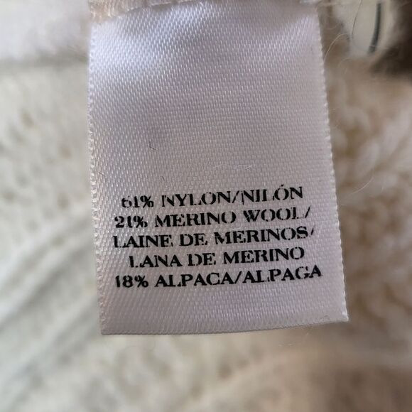 Plus Size Ann Taylor White Merino Wool Blend / Alpaca Turtle Neck Sweater - Picture 11 of 12